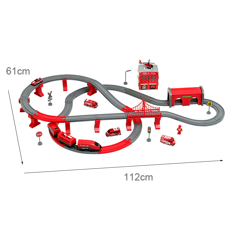 Kids Toys Brands - DIY Red Plastic Train Track Set