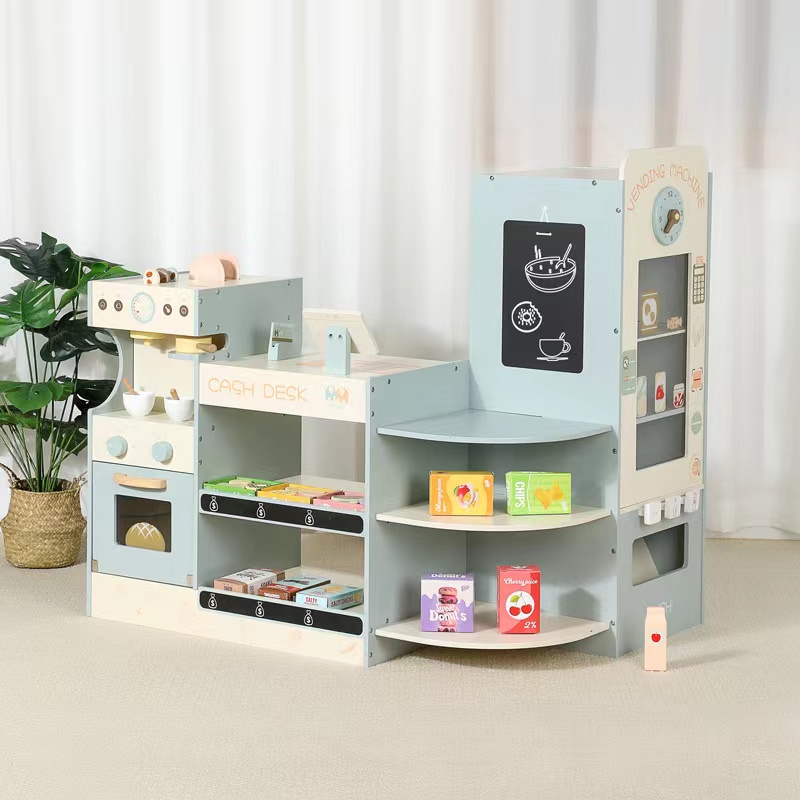 Kids Toys Vending Machine - Kids Wooden Grocery Store Play Set
