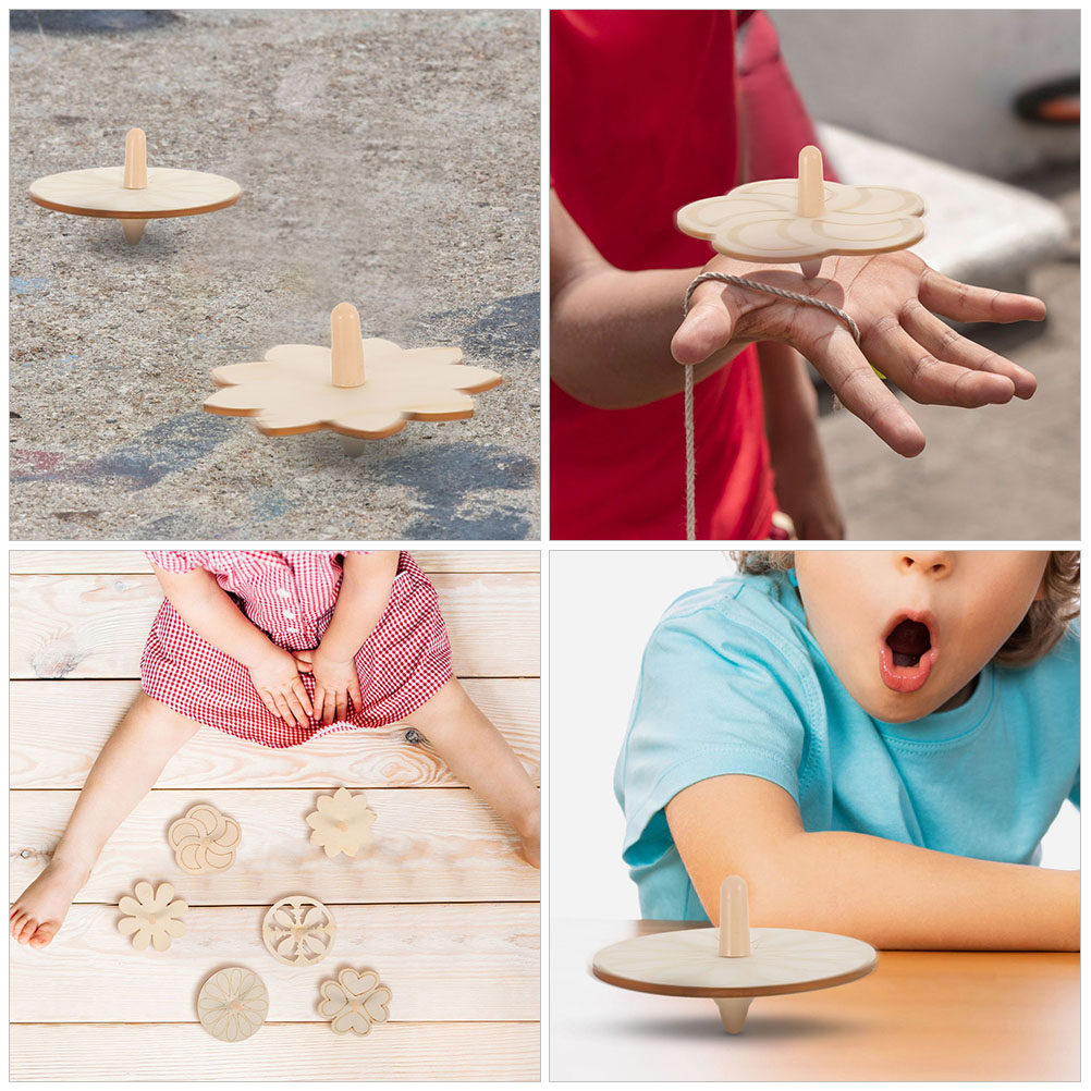 24Pcs Wooden Gyro Unfinished D - Spin Top Gyro Toy ulasan dan harga