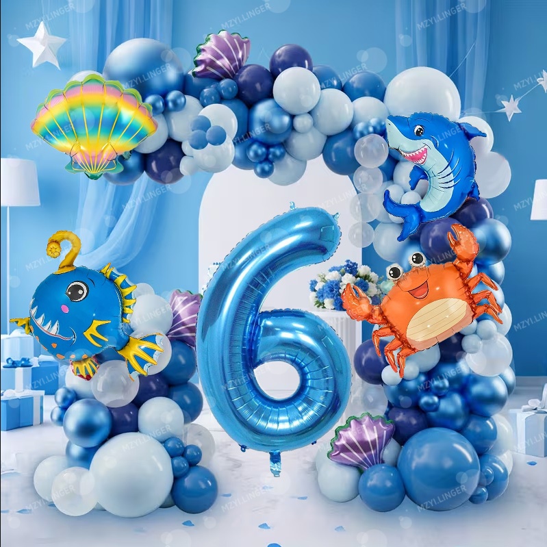 Ocean themed decor balloon set - Water Balloon Set ulasan dan harga