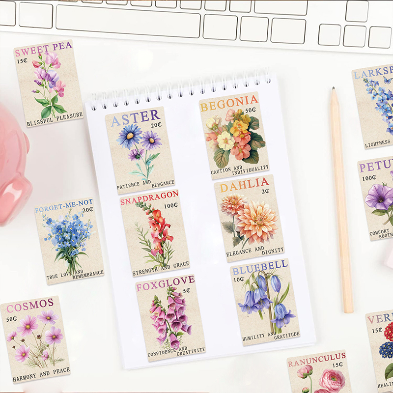 50PCS Vintage Flower Postage S - Kids Toys Vintage ulasan dan harga