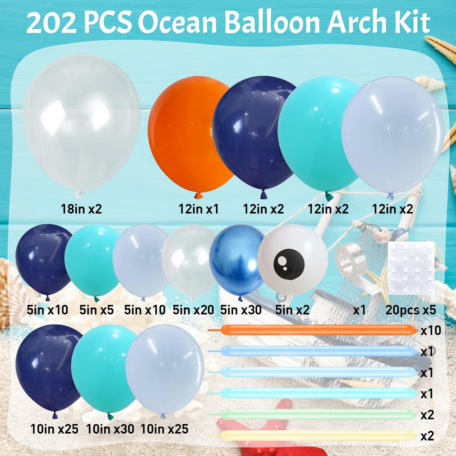 Ocean Theme Balloon Arch Set U - Water Balloon Set ulasan dan harga