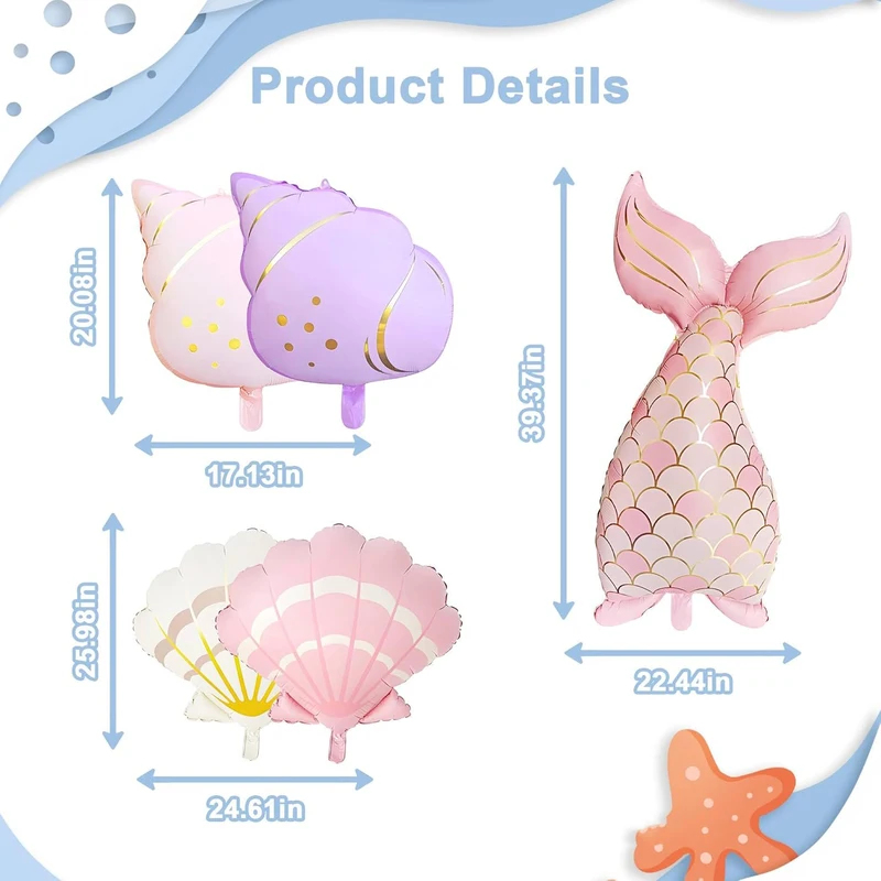 5PCS Mermaid Birthday Decor Se - Water Balloon Set ulasan dan harga