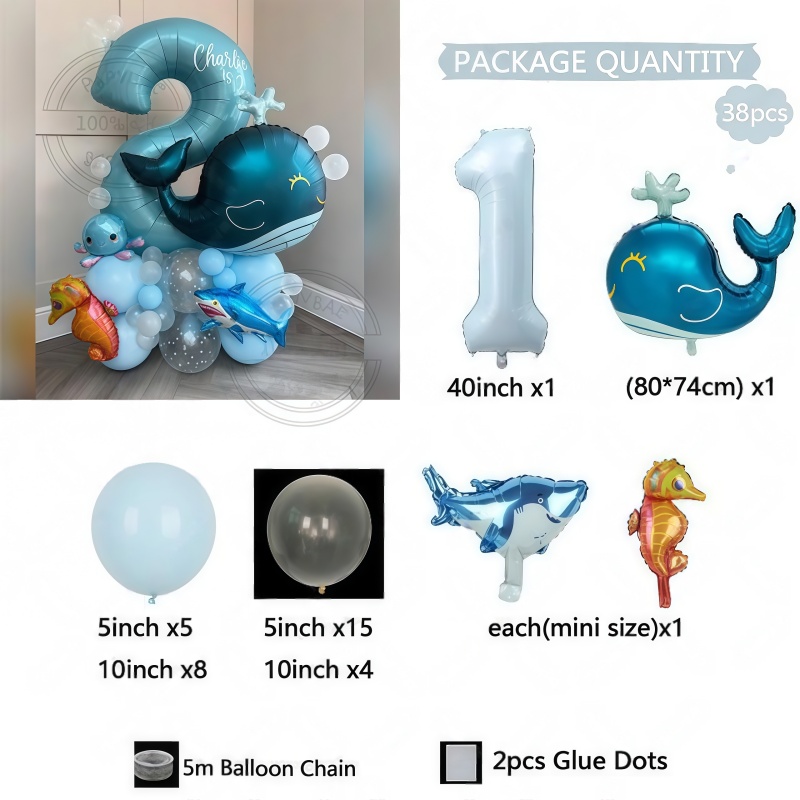 38Pcs Ocean Animal Themed Birt - Water Balloon Set ulasan dan harga