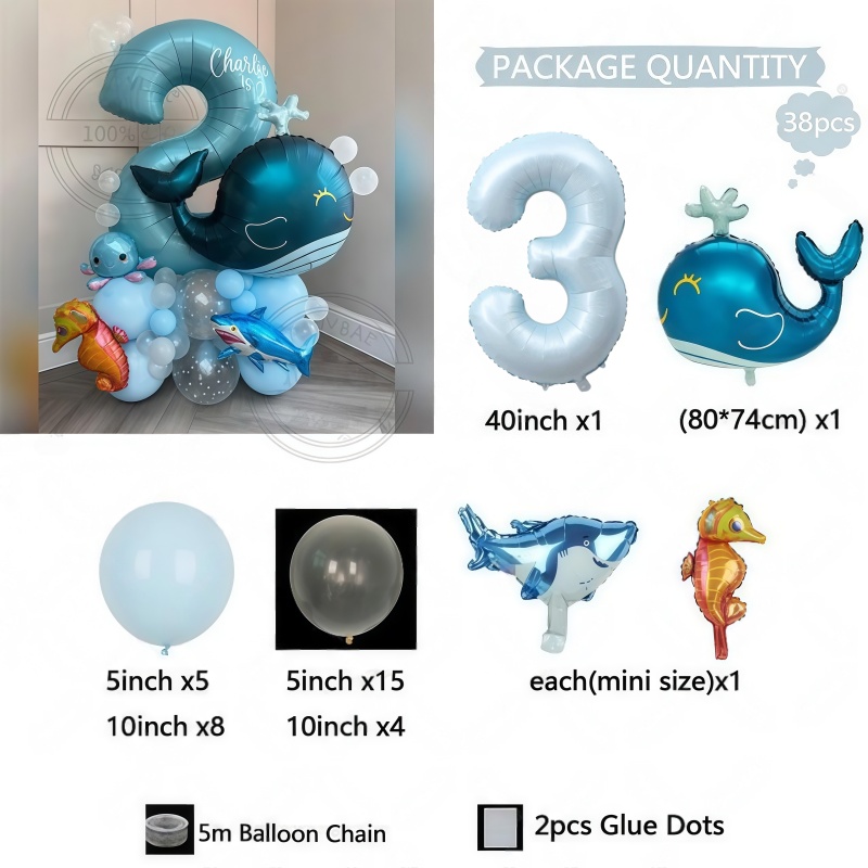 38Pcs Ocean Animal Themed Birt - Water Balloon Set ulasan dan harga