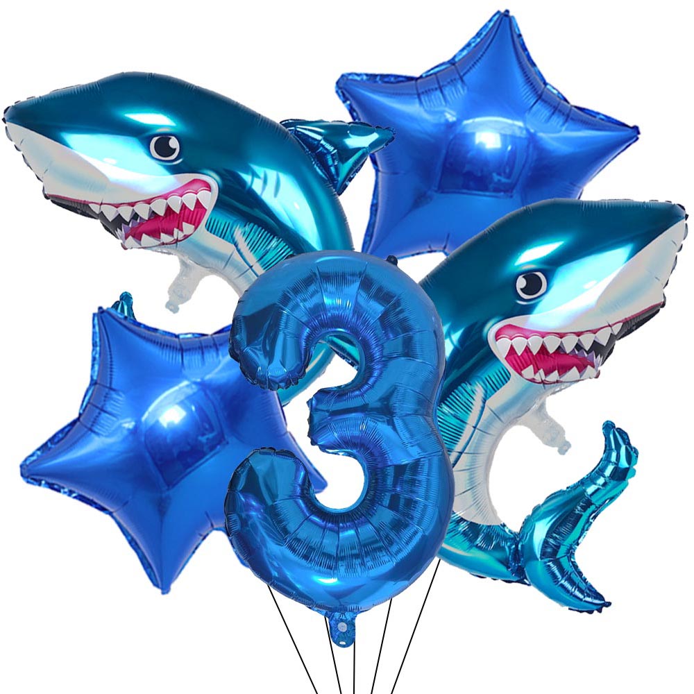 5pcs Cartoon Blue Shark Number - Water Balloon Set ulasan dan harga