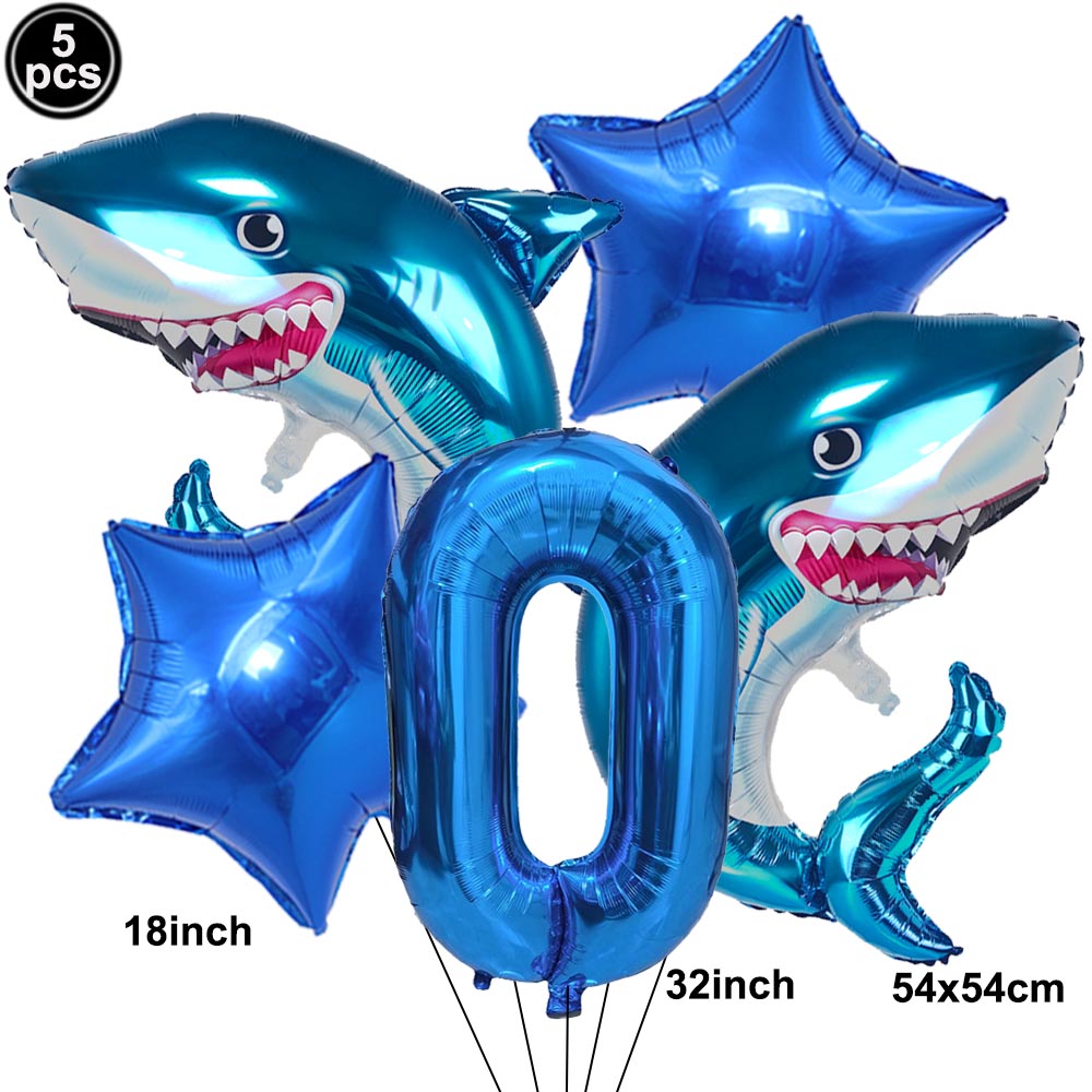 5pcs Cartoon Blue Shark Number - Water Balloon Set ulasan dan harga