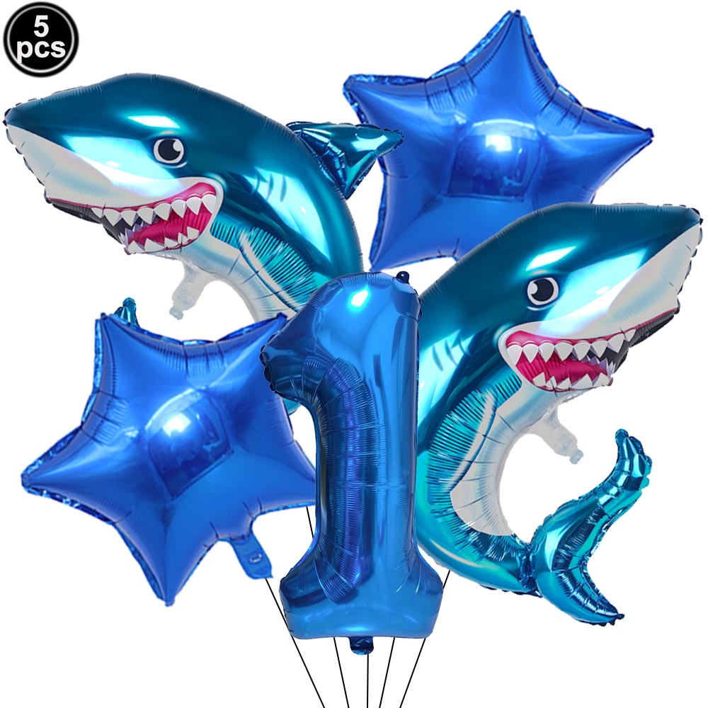 5pcs Cartoon Blue Shark Number - Water Balloon Set ulasan dan harga