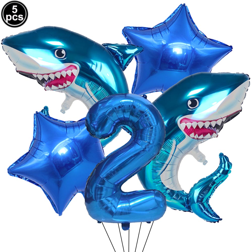 5pcs Cartoon Blue Shark Number - Water Balloon Set ulasan dan harga